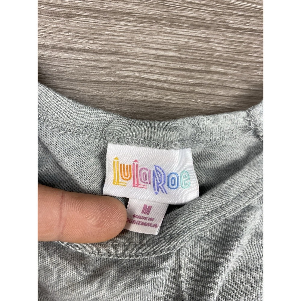 Lularoe Women's Randy 3/4 Patterned Sleeves Baseball Tee Grey Size Medium‎ New - Picture 5 of 8